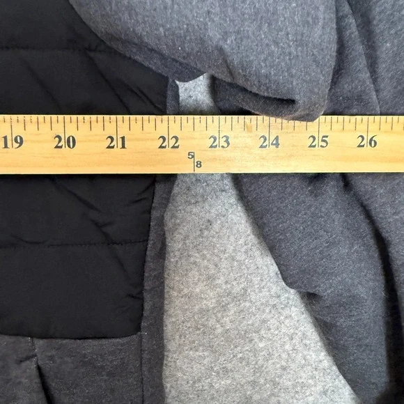 Lululemon Division Down Insulated Hybrid Puffer Jacket Mens Large Gray Black Zip